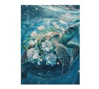 Puzzle Per Adolescenti 1000pcs(52x38cm) Oceanic Serenity Turtle with Flowers Puzzle Per Adulti Gioco Rompicapo Decorazione Perfetta Gioco Stimolante Regali 1000pcs(52x38cm)