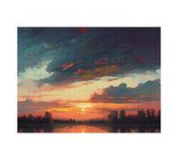 Puzzle Per Adolescenti 1000pcs(52x38cm) Orange Sunset Puzzle Per Adulti Giocattoli Antistress Un'opera D'arte Aiuta L'esercizio Del Cervello 1000pcs(52x38cm)