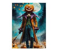 Puzzle Per Adolescenti 1000pcs(52x38cm) Pumpkin Head Halloween Scarecrow Puzzle Per Adulti Giochi Rilassanti Corsa Di Velocità Regali Di Natale E Compleanno 1000pcs(52x38cm)
