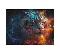 Puzzle Per Adolescenti 1000pcs(52x38cm) Puzzle Mystical Flame Tiger Puzzle Per Adulti Giochi Rilassanti Analisi E Logica Aiutano L'esercizio Del Cervello 1000pcs(52x38cm)