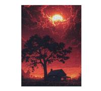 Puzzle Per Adolescenti 1000pcs(52x38cm) Red Sky Cabin Sunset Puzzle Per Adulti Gioco Rompicapo Corsa Di Velocità Delle Mani Interazione Genitore-figlio 1000pcs(52x38cm)