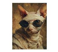 Puzzle Per Adolescenti 1000pcs(52x38cm) Sphynx Cat with Sunglasses-1 Puzzle Per Adulti Giochi Divertenti Antistress Difficili E Stimolanti 1000pcs(52x38cm)