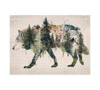 Puzzle Per Adolescenti 1000pcs(52x38cm) The Mirrored Version of My Wolf Original Surrealism Art ... Puzzle Per Adulti Giocattoli Fai Da Te Sfida Difficile Regali Per Amici E Familiari 1000pcs(52x38cm)