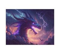 Puzzle Per Adolescenti 1000pcs(52x38cm) Thunder Dragon Fantasy Artwork Puzzle Per Adulti Giocattoli Antistress Un'opera D'arte Aiuta L'esercizio Del Cervello 1000pcs(52x38cm)