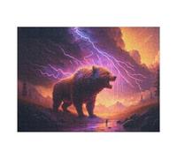 Puzzle Per Adolescenti 1000pcs(52x38cm) Thundering Beast in Stormy Wilderness Puzzle Per Adolescenti Giocattoli Antistress Regali Per Donne Interazione Genitore-figlio 1000pcs(52x38cm)