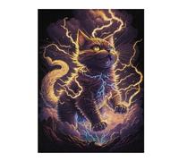 Puzzle Per Adolescenti 1000pcs(52x38cm) Thundering Electric Cat Art Print Puzzle Giochi Per Famiglie Per Divertimento in Famiglia Regali Unici Di Compleanno E Natale 1000pcs(52x38cm)