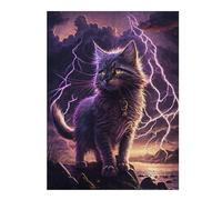 Puzzle Per Adolescenti 1000pcs(52x38cm) Thundering Fantasy Cat Artwork Puzzle Giochi Per Famiglie Per Divertimento in Famiglia Regali Unici Di Compleanno E Natale 1000pcs(52x38cm)