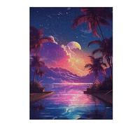 Puzzle Per Adolescenti 1000pcs(52x38cm) Tropical Night Pool Scene Puzzle Per Adulti Giocattolo Decorazione Da Parete Antistress Divertimento Attività A Casa, 1000pcs(52x38cm)