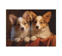 Puzzle Per Adolescenti 1000pcs(52x38cm) Two Pembroke Welsh Corgis Puzzle Per Adulti Giocattolo Decorazione Da Parete Difficile Difficile Compleanno E Natale 1000pcs(52x38cm)