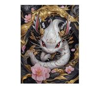 Puzzle Per Adolescenti 1000pcs(52x38cm) White Dragon with Gold Accents Puzzle Per Adulti Gioco Per Famiglie Migliora La Memoria Regali Unici Per Compleanno E Natale 1000pcs(52x38cm)