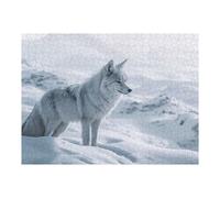 Puzzle Per Adolescenti 1000pcs(52x38cm) White Wolf in Snowy Mountain Landscape Puzzle Per Adolescenti Giocattoli Antistress Regali Per Donne Interazione Genitore-figlio 1000pcs(52x38cm)
