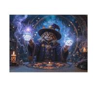 Puzzle Per Adolescenti 1000pcs(52x38cm) Wizard Cat Casting Magic Puzzle Per Adulti Gioco Per Famiglie Decorazione Perfetta Regali Di Natale E Compleanno 1000pcs(52x38cm)