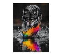 Puzzle Per Adolescenti 1000pcs(52x38cm) Wolf in Water with Rainbow Splash Puzzle Per Adulti Giochi Rilassanti Decorazione Perfetta Regali Unici Per Compleanni E Occasioni Speciali 1000pcs(52x38cm)