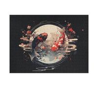 Puzzle Per Adolescenti 1000pcs(52x38cm) Ying Yang Japanese Koi Puzzle Per Adolescenti Giocattoli Antistress Regali Per Donne Interazione Genitore-figlio 1000pcs(52x38cm)