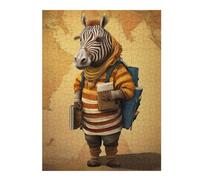 Puzzle Per Adolescenti 1000pcs(52x38cm) Zebra Traveler Art Puzzle Per Adulti Gioco Pratico Regalo Per Donne Aiuta L'esercizio Del Cervello 1000pcs(52x38cm)