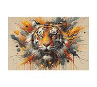 Puzzle Per Adolescenti 1000pcs(75x50cm) Abstract Tiger Art Print Puzzle Per Adulti Gioco Pratico Vacanza A Casa Passatempo Compleanno E Regali Unici 1000pcs(75x50cm)