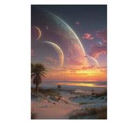 Puzzle Per Adolescenti 1000pcs(75x50cm) Alien Sunset with Planets Puzzle Per Adulti Gioco Rompicapo Vacanza A Casa Passatempo Sfida Educativa 1000pcs(75x50cm)