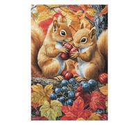 Puzzle Per Adolescenti 1000pcs(75x50cm) Autumn Squirrel Berries Painting Puzzle Per Adolescenti Gioco Rompicapo Regalo Decorativo Perfetto Per Amici E Familiari 1000pcs(75x50cm)