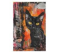 Puzzle Per Adolescenti 1000pcs(75x50cm) Black Cat Abstract Art Print Puzzle Per Adulti Giocattolo Decorazione Da Parete Regali Per Donne Regali Unici Per Compleanno E Natale 1000pcs(75x50cm)