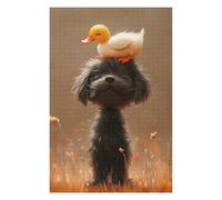Puzzle Per Adolescenti 1000pcs(75x50cm) Duck on Dog's Head Puzzle Per Adolescenti Gioco Rompicapo Difficile Aiuta L'esercizio Del Cervello 1000pcs(75x50cm)