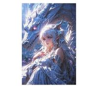 Puzzle Per Adolescenti 1000pcs(75x50cm) Enchanted Bond Elven Maiden And Mystic Dragon Puzzle Per Adulti Giocattoli Fai Da Te Un'opera D'arte Difficile E Stimolante 1000pcs(75x50cm)