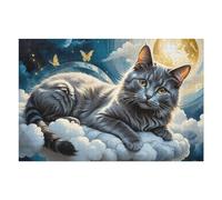 Puzzle Per Adolescenti 1000pcs(75x50cm) Enchanted Celestial Cat Dreamscape Puzzle Per Adulti Gioco Per Famiglie Decorazione Perfetta Regali Di Natale E Compleanno 1000pcs(75x50cm)