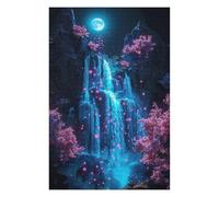 Puzzle Per Adolescenti 1000pcs(75x50cm) Enchanted Waterfall Night Scene Puzzle Per Adolescenti Gioco Rompicapo Difficile Aiuta L'esercizio Del Cervello 1000pcs(75x50cm)