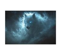 Puzzle Per Adolescenti 1000pcs(75x50cm) Ethereal Wolf in Blue Nebula Puzzle Per Adolescenti Giocattoli Antistress Regali Per Donne Interazione Genitore-figlio 1000pcs(75x50cm)