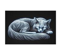 Puzzle Per Adolescenti 1000pcs(75x50cm) Glowing Neon Cat Art Print Puzzle Per Adulti Giocattoli Antistress Sfida Difficile Offerta Come Regali Per Tutta La Famiglia 1000pcs(75x50cm)