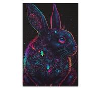 Puzzle Per Adolescenti 1000pcs(75x50cm) Glowing Neon Rabbit Art Print Puzzle Per Adulti Giocattoli Antistress Sfida Difficile Sfida Educativa 1000pcs(75x50cm)