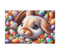 Puzzle Per Adolescenti 1000pcs(75x50cm) Happy Easter Bunny Basket Puzzle Per Adulti Giochi Per Famiglie Ma Divertenti E Umoristici Giochi Stimolanti Regali 1000pcs(75x50cm)