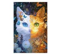 Puzzle Per Adolescenti 1000pcs(75x50cm) Magical Bi-Color Cat with Butterflies Puzzle Per Adolescenti Gioco Rompicapo Regalo Decorativo Perfetto Per Amici E Familiari 1000pcs(75x50cm)