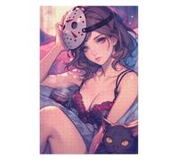 Puzzle Per Adolescenti 1000pcs(75x50cm) Masked Beauty with Black Cat Puzzle Per Adulti Gioco Per Famiglie Sfida Difficile Regali Unici Per Compleanno E Natale 1000pcs(75x50cm)