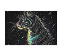 Puzzle Per Adolescenti 1000pcs(75x50cm) Neon Cat in Space Puzzle Per Adulti Gioco Pratico Vacanza A Casa Passatempo Compleanno E Regali Unici 1000pcs(75x50cm)