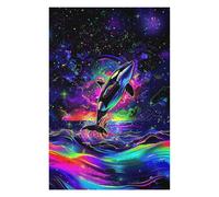 Puzzle Per Adolescenti 1000pcs(75x50cm) Neon Orca Ocean Art Print Puzzle Per Adulti Gioco Rompicapo Taglio Di Precisione Divertimento A Casa Attività, 1000pcs(75x50cm)