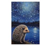 Puzzle Per Adolescenti 1000pcs(75x50cm) Nighttime Hedgehog by Lake Puzzle Per Adulti Giocattolo Decorazione Da Parete Regali Per Donne Regali Unici Per Compleanno E Natale 1000pcs(75x50cm)