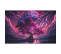 Puzzle Per Adolescenti 1000pcs(75x50cm) Purple Lightning Tree Landscape Puzzle Per Adulti Giochi Rilassanti Analisi E Logica Regali Di Natale E Compleanno 1000pcs(75x50cm)