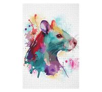 Puzzle Per Adolescenti 1000pcs(75x50cm) Puzzle Cute Watercolor Pet Rat Puzzle Giochi Rilassanti Vacanza in Casa Passatempo Per Compleanno, Natale 1000pcs(75x50cm)