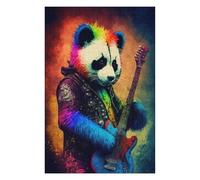 Puzzle Per Adolescenti 1000pcs(75x50cm) Rainbow Rockstar Panda Guitar Art Print Puzzle Per Adolescenti Gioco Rompicapo Difficile Aiuta L'esercizio Del Cervello 1000pcs(75x50cm)