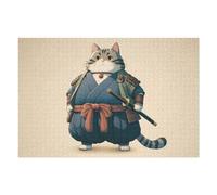 Puzzle Per Adolescenti 1000pcs(75x50cm) Tabby Cat Ronin Samurai Puzzle Per Adulti Gioco Per Famiglie Decorazione Perfetta Regali Di Natale E Compleanno 1000pcs(75x50cm)