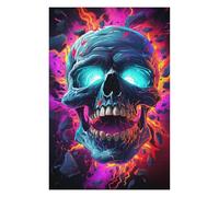 Puzzle Per Adolescenti 1000pcs(75x50cm) Vibrant Skull Artwork Puzzle Per Adulti Gioco Rompicapo Taglio Di Precisione Divertimento A Casa Attività, 1000pcs(75x50cm)