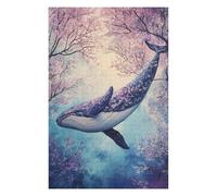 Puzzle Per Adolescenti 1000pcs(75x50cm) Whale in Cherry Blossom Sky-4 Puzzle Per Adulti Gioco Pratico Analisi E Logica Interazione Genitore-figlio 1000pcs(75x50cm)
