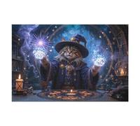Puzzle Per Adolescenti 1000pcs(75x50cm) Wizard Cat Casting Magic Puzzle Per Adulti Giocattoli Antistress Sfida Educativa Di Taglio Di Precisione 1000pcs(75x50cm)