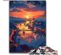 Puzzle per adolescenti 2000 pezzi Città al tramonto Aiuta il cervello a esercitare Giocattoli avvincenti per coltivare la pazienza Decorazione perfetta 70x100cm