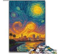 Puzzle per adolescenti 2000 pezzi Città sotto il cielo notturno Aiuta il cervello a esercitare Giocattoli avvincenti per coltivare la pazienza Decorazione perfetta 70x100cm