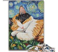 Puzzle per adolescenti 2000 pezzi Gatto nero che dorme nel cielo notturno Giocattoli educativi per l'apprendimento Giochi per famiglie Regali per amici e parenti 70x100cm