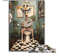 Puzzle per adolescenti 2000 pezzi Giraffa nel water Giocattoli educativi per l'apprendimento Giochi per famiglie Gioco educativo per compleanno, Natale 70x100cm