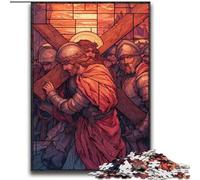 Puzzle per adolescenti 2000 puzzle in vetro colorato Gesù gioco stimolante e gioco per famiglie regali di Babbo Natale segreto 70x100cm