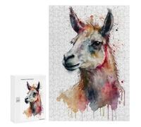 Puzzle Per Adolescenti 300 PCS A Llama Watercolor Design Puzzle Per Adulti Giochi Divertenti Perfetto Per Decorare E Fare Regali A Tutta La Famiglia 300 PCS