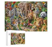 Puzzle Per Adolescenti 300 PCS Amazon Jungle Animals Collage Puzzle Per Adulti Giocattolo Decorazione Da Parete Vacanza A Casa Passatempo Per Compleanno, Natale 300 PCS